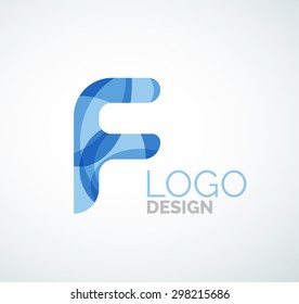 Logo de la letra vectorial. Creado con formas geométricas, ondas y formas fluidas transparentes y coloridas