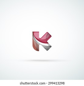 Vector alphabet letter logo. Created with transparent colorful overlapping geometric shapes, waves and flowing shapes