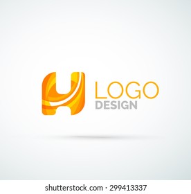 Logo de la letra vectorial. Creado con formas geométricas, ondas y formas fluidas transparentes y coloridas