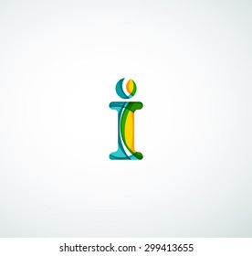 Vector alphabet letter logo. Created with transparent colorful overlapping geometric shapes, waves and flowing shapes