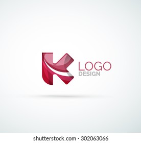 Logo für Vektoralphabeten-Buchstaben. Kreiert mit transparenten, sich überlappenden geometrischen Formen, Wellen und fließenden Formen