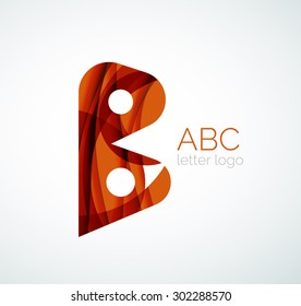 Vector alphabet letter logo. Created with transparent colorful overlapping geometric shapes, waves and flowing shapes