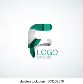 Logo de la letra vectorial. Creado con formas geométricas, ondas y formas fluidas transparentes y coloridas