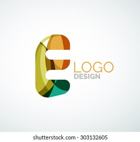 Logo de la letra vectorial. Creado con formas geométricas, ondas y formas fluidas transparentes y coloridas