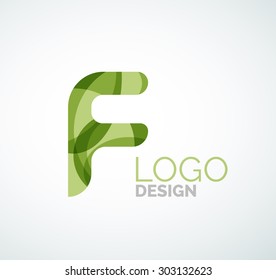 Logo de la letra vectorial. Creado con formas geométricas, ondas y formas fluidas transparentes y coloridas