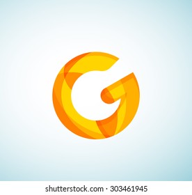 Vector alphabet letter logo. Created with transparent colorful overlapping geometric shapes, waves and flowing shapes