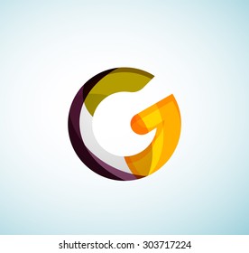 Logo de la letra vectorial. Creado con formas geométricas, ondas y formas fluidas transparentes y coloridas