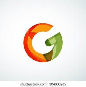Logo de la letra vectorial. Creado con formas geométricas, ondas y formas fluidas transparentes y coloridas