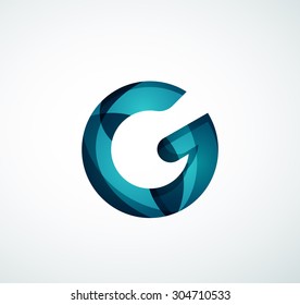 Vector alphabet letter logo. Created with transparent colorful overlapping geometric shapes, waves and flowing shapes