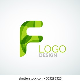 Logo für Vektoralphabeten-Buchstaben. Kreiert mit transparenten, sich überlappenden geometrischen Formen, Wellen und fließenden Formen
