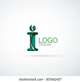 Vector alphabet letter logo. Created with transparent colorful overlapping geometric shapes, waves and flowing shapes