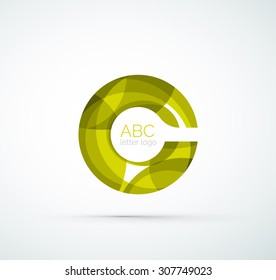Vector alphabet letter logo. Created with transparent colorful overlapping geometric shapes, waves and flowing shapes