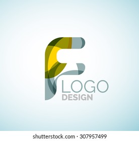 Logo de la letra vectorial. Creado con formas geométricas, ondas y formas fluidas transparentes y coloridas