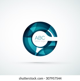 Logo de la letra vectorial. Creado con formas geométricas, ondas y formas fluidas transparentes y coloridas