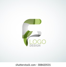 Logo de la letra vectorial. Creado con formas geométricas, ondas y formas fluidas transparentes y coloridas