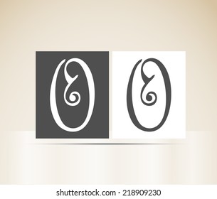 Vector alphabet letter O art deco vintage design pattern