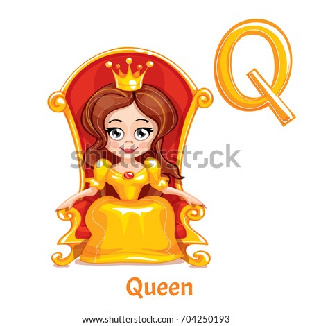 Vector alphabet letter Q. Queen.