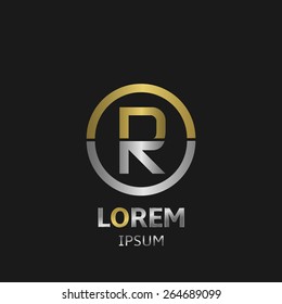 Vector alphabet. Letter R, symbol for your company