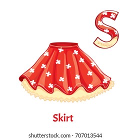 Vector alphabet letter S. Skirt