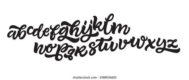 Vector Alphabet. Lettering and Custom Typography for Designs: Logo, for Poster, Invitation, etc. Handwritten brush style modern cursive font isolated on white background.
