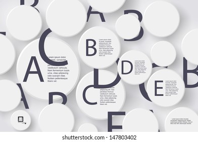 Vector - Alphabet Letters in Circle White Buttons