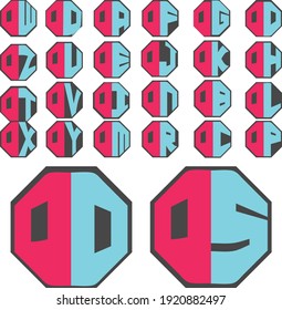 Vector Alphabet letters editable monogram logo