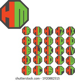 Vector Alphabet letters editable monogram logo