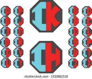 Vector Alphabet letters editable monogram logo