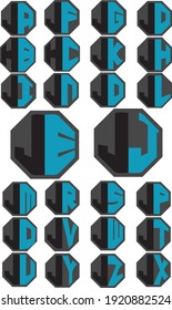 Vector Alphabet letters editable monogram logo
