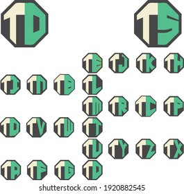 Vector Alphabet letters editable monogram logo