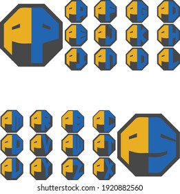 Vector Alphabet letters editable monogram logo