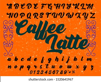 Vector alphabet letters isolated on flat grunge background