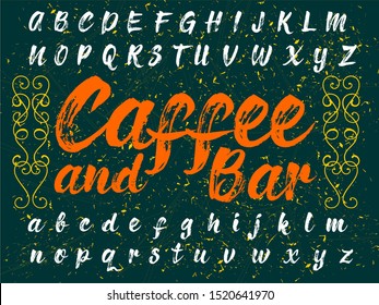 Vector alphabet letters isolated on flat grunge background