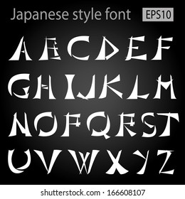 Vector alphabet. Letters of the alphabet Japanese vintage Style. Eps 10