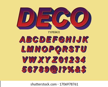 letras y números vectoriales, tipografía de fuente estilo amarillo y rojo
