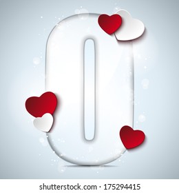 Vector - Alphabet Letters With Red Heart Valentine Day