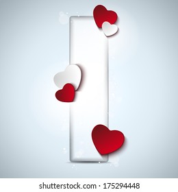 Vector - Alphabet Letters With Red Heart Valentine Day
