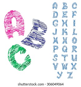 Vector Alphabet. Letters stains.
