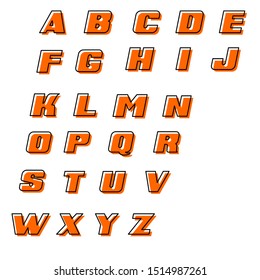 Vector alphabet letters uppercase stylized fonts