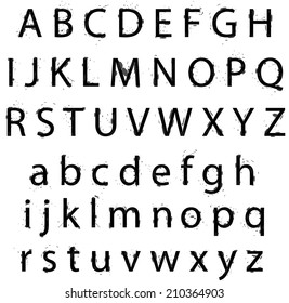 Vector alphabet. Letters of the alphabet written with a brush.