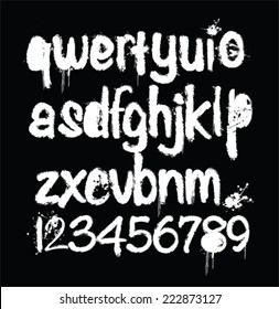 Vector alphabet. Letters of the alphabet written with a brush. 