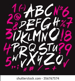 Vector alphabet. Letters of the alphabet written with a brush. 