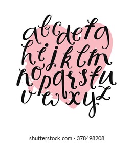 Vector alphabet.  Letters of the alphabet written with a brush. ABC poster