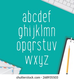 Vector alphabet. Letters of the alphabet written by hand. Decorative lowercase letters.