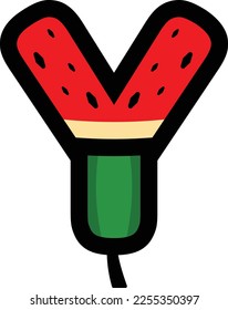 vector alphabet letters Y with watermelon fruit concept