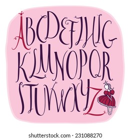 Vector alphabet with A Little Princess