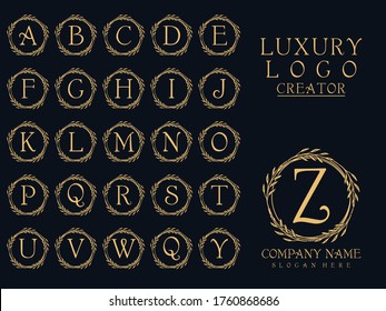Vector alphabet luxury logo creator