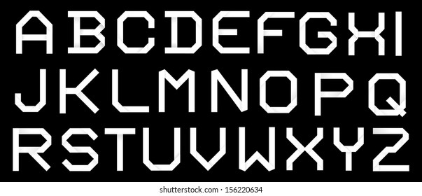 Vector alphabet made of paper.