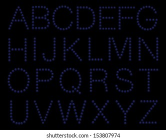 Vector alphabet made of pearls.
