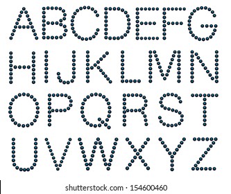 Vector Alphabet Made Pearls Stock Vector (Royalty Free) 154600460